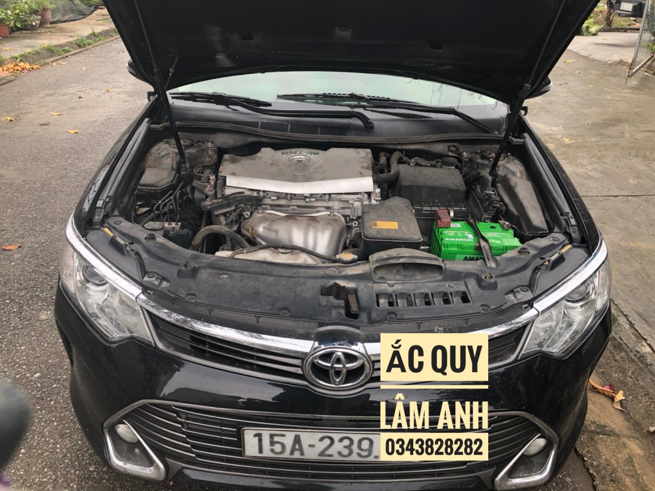 Cứu hộ ắc quy Amaron 100D26L-70 Ah cho camry 2.5 Q tại An Dương Hải Phòng