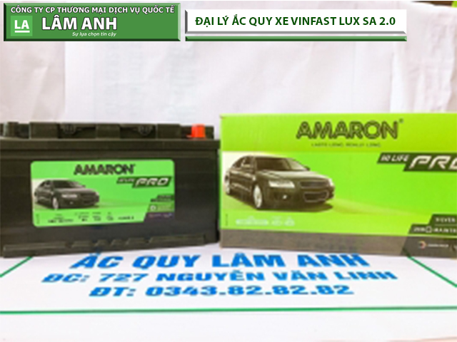 Bình ắc quy Amaron Din 80 cho xe Vinfast Lux SA 2.0 chính hãng