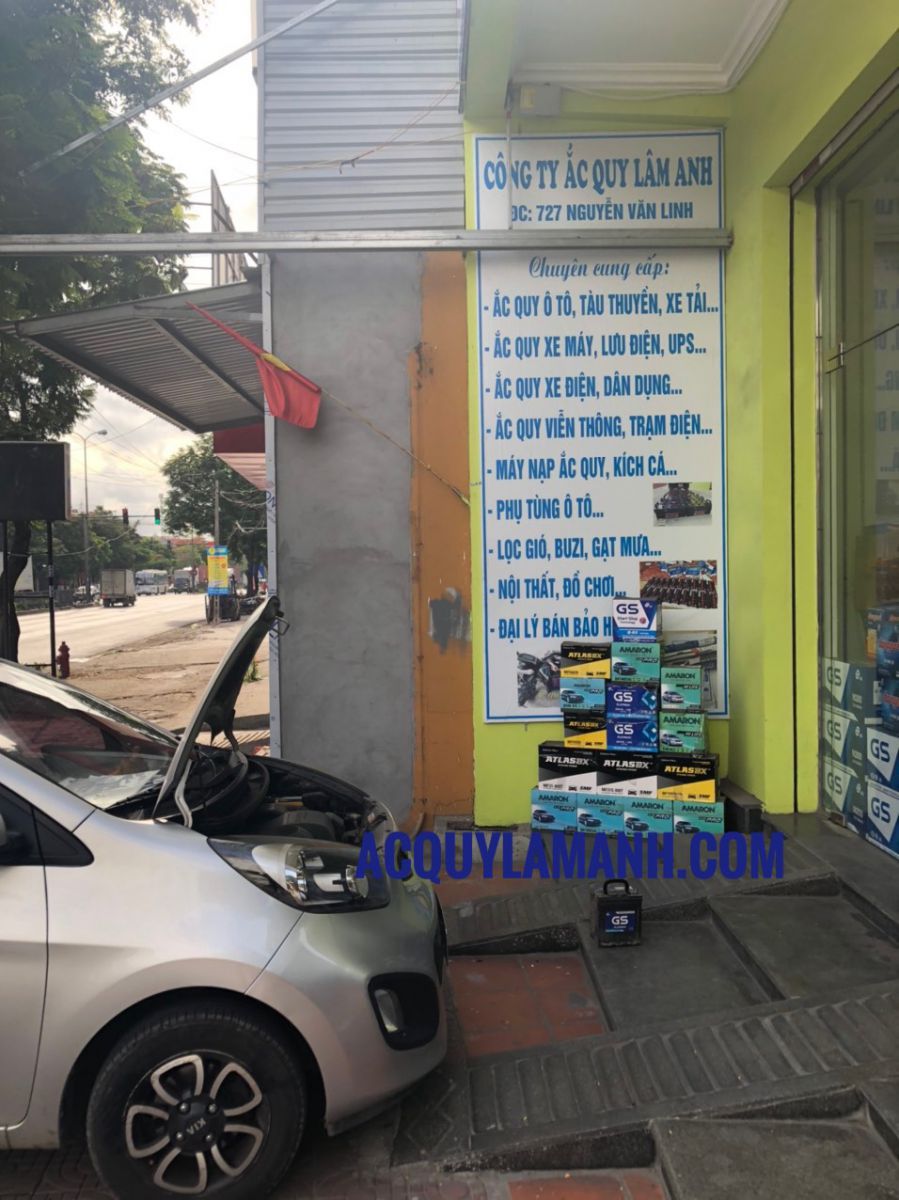 Lắp đặt bình ắc quy gs cho xe Kia Morning tại Lê Chân- Hải Phòng