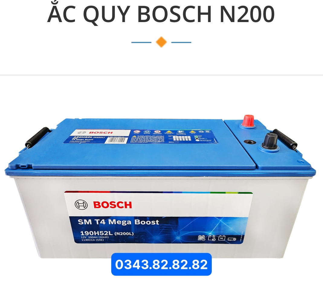 Bình ắc quy Bosch N200 190H52L