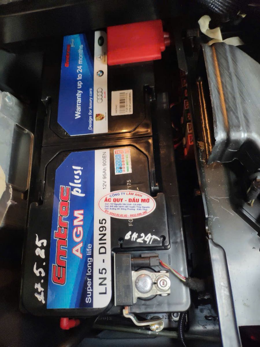 Bình ắc quy hợp kim bạc Emtrac AGM Din 95