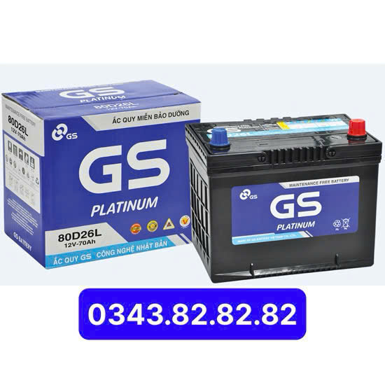Bình ắc quy GS 80D26L 12V-70ah chính hãng tại Hải Phòng