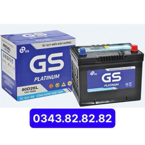 Bình ắc quy GS 80D26L 12V-70ah chính hãng tại Hải Phòng