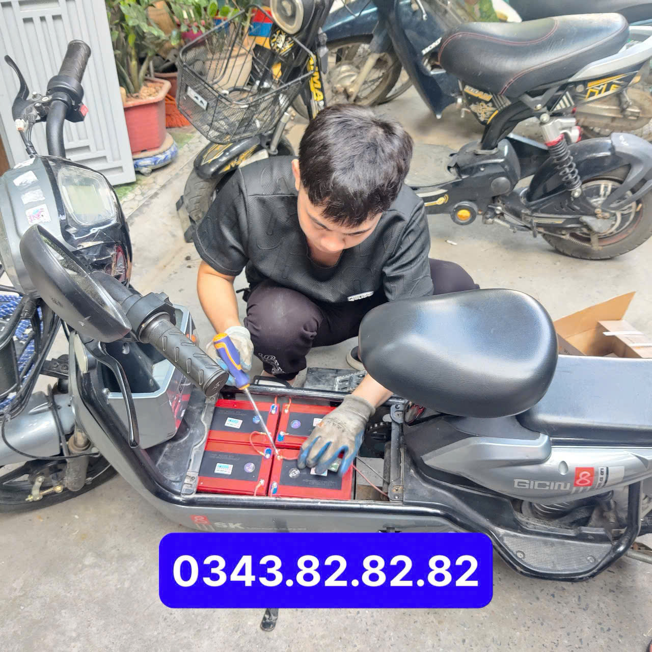 Thay bình ắc quy xe điện, xe máy điện Xmen giá rẻ nhất Hải Phòng